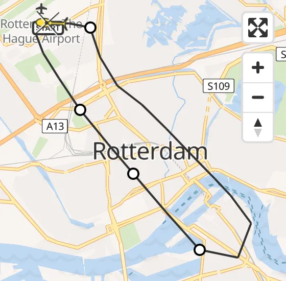 Vlucht Traumahelikopter PH-UMC van Rotterdam The Hague Airport naar Rotterdam The Hague Airport op vrijdag 3 januari 2025 13:36