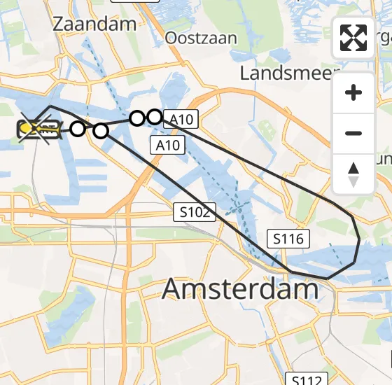 Vlucht Traumahelikopter PH-LLN van Amsterdam Heliport naar Amsterdam Heliport op vrijdag 3 januari 2025 13:41