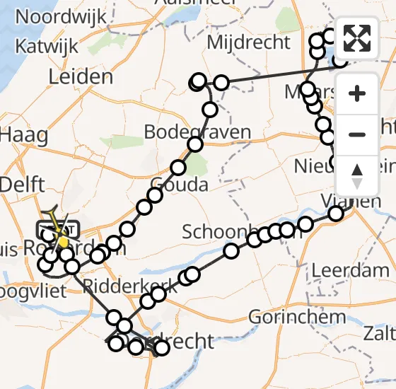 Vlucht Politiehelikopter PH-PXA van Rotterdam The Hague Airport naar Rotterdam The Hague Airport op vrijdag 3 januari 2025 15:30