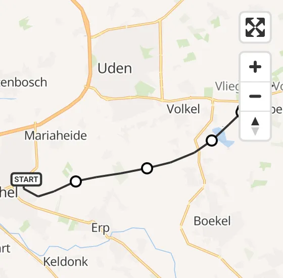 Vlucht Traumahelikopter PH-DOC van Veghel naar Vliegbasis Volkel op vrijdag 3 januari 2025 21:04