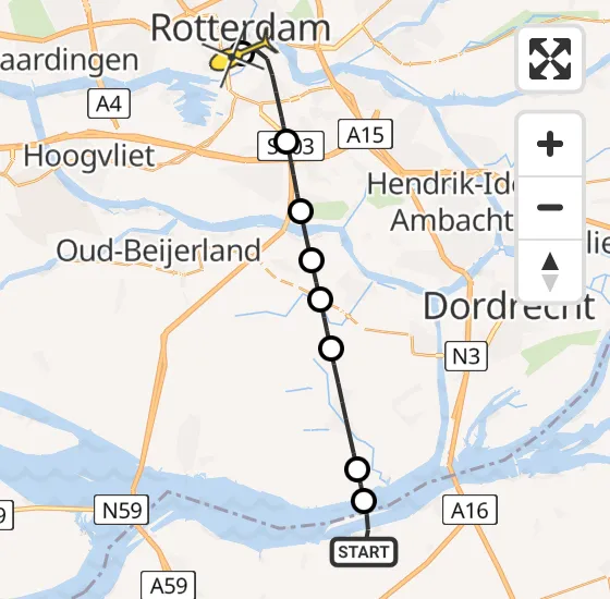 Vlucht Traumahelikopter PH-UMC van Moerdijk naar Erasmus MC op vrijdag 3 januari 2025 21:38