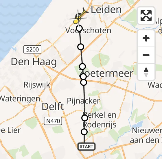 Vlucht Traumahelikopter PH-UMC van Rotterdam The Hague Airport naar Wassenaar op vrijdag 3 januari 2025 23:08