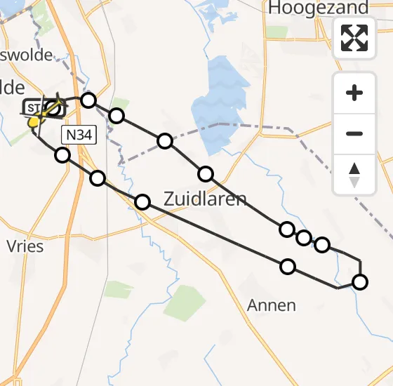 Vlucht Traumahelikopter PH-TTR van Groningen Airport Eelde naar Groningen Airport Eelde op zaterdag 4 januari 2025 2:19