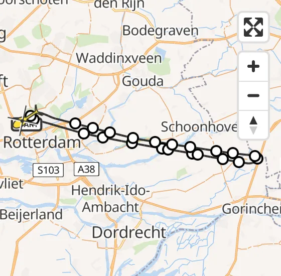 Vlucht Traumahelikopter PH-UMC van Rotterdam The Hague Airport naar Rotterdam The Hague Airport op zaterdag 4 januari 2025 4:21