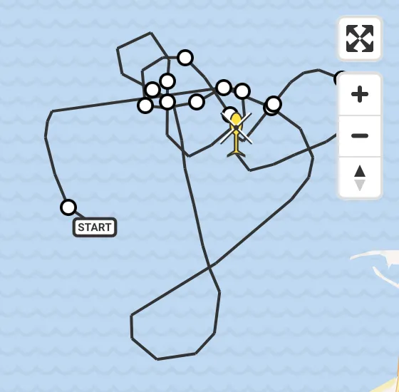 Vlucht Kustwachthelikopter PH-SAR van Vrouwenpolder naar Vrouwenpolder op zaterdag 4 januari 2025 10:39