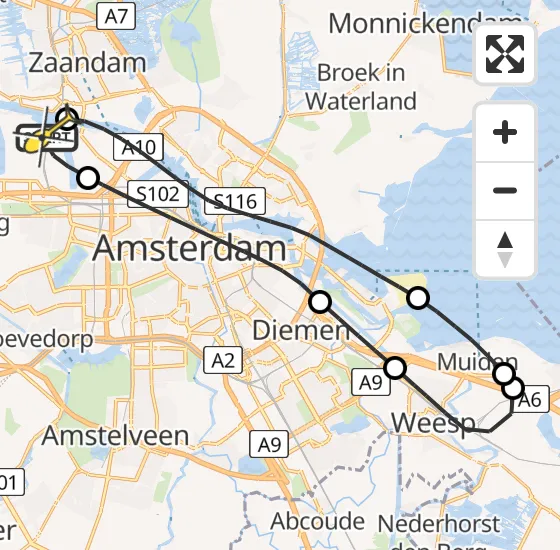 Vlucht Traumahelikopter PH-LLN van Amsterdam Heliport naar Amsterdam Heliport op zaterdag 4 januari 2025 11:07