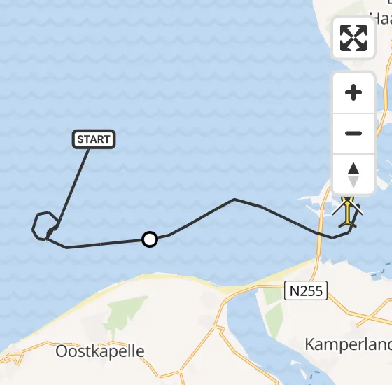 Vlucht Kustwachthelikopter PH-SAR van  naar Vrouwenpolder op zaterdag 4 januari 2025 11:20