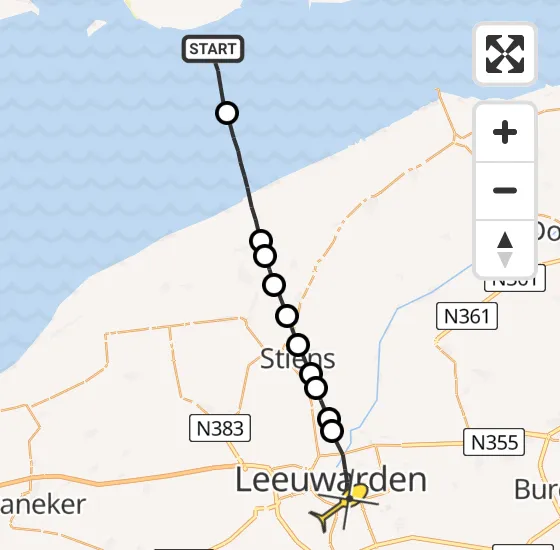 Vlucht Ambulancehelikopter PH-OOP van Ballum naar Leeuwarden op zaterdag 4 januari 2025 11:42