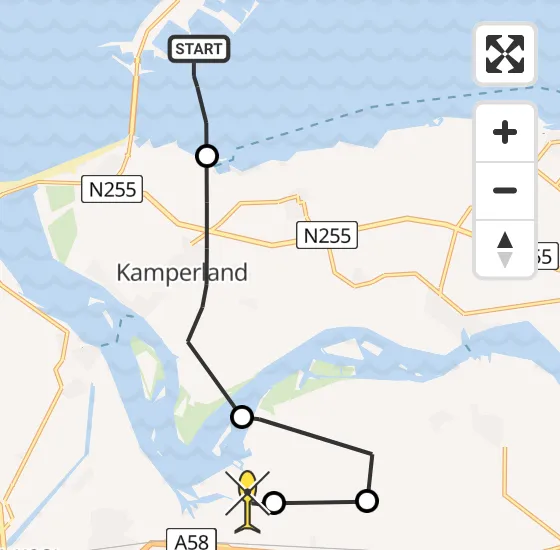 Vlucht Kustwachthelikopter PH-SAR van Vrouwenpolder naar Vliegveld Midden-Zeeland op zaterdag 4 januari 2025 11:53