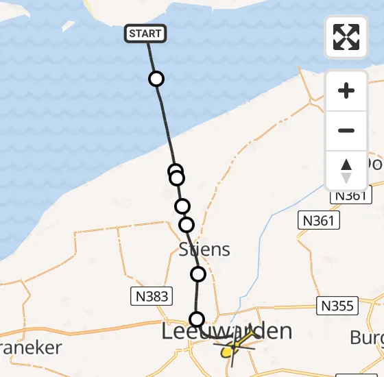 Vlucht Ambulancehelikopter PH-OOP van Ballum naar Leeuwarden op zaterdag 4 januari 2025 13:13