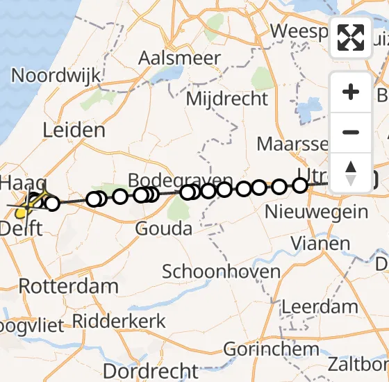 Vlucht Traumahelikopter PH-UMC van Universitair Medisch Centrum Utrecht naar Nootdorp op zaterdag 4 januari 2025 13:45