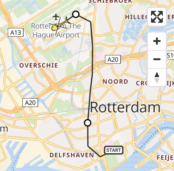 Vlucht Traumahelikopter PH-UMC van Erasmus MC naar Rotterdam The Hague Airport op zaterdag 4 januari 2025 16:53