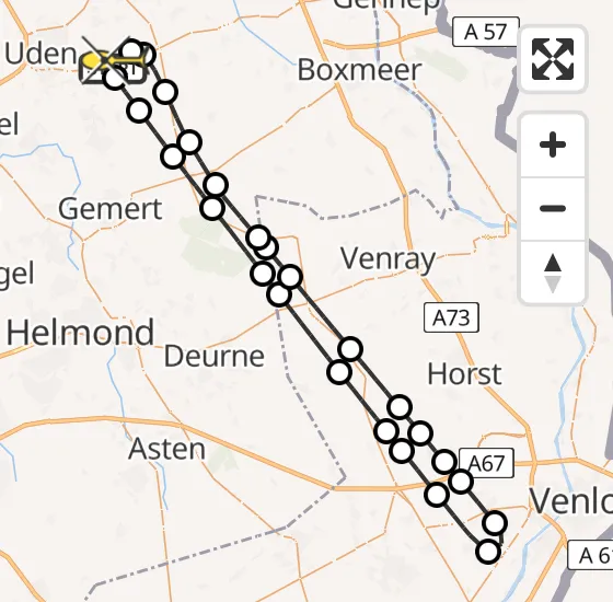 Vlucht Traumahelikopter PH-DOC van Vliegbasis Volkel naar Vliegbasis Volkel op zaterdag 4 januari 2025 16:58