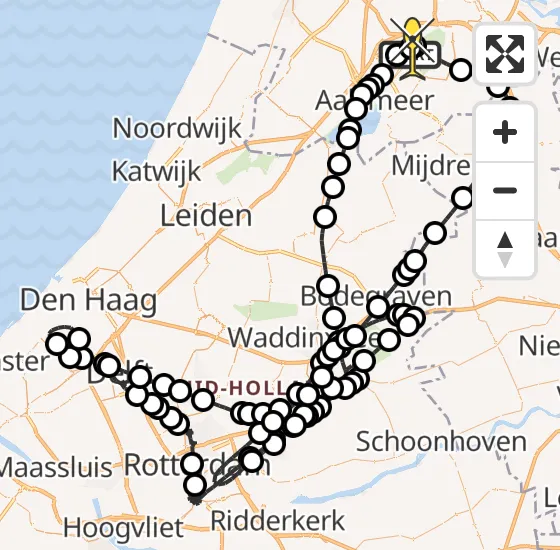 Vlucht Politiehelikopter PH-PXC van Schiphol naar Schiphol op zaterdag 4 januari 2025 19:18