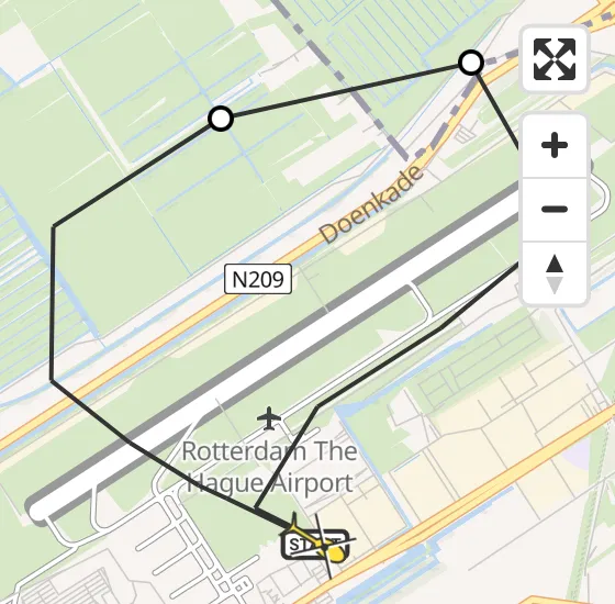 Vlucht Traumahelikopter PH-UMC van Rotterdam The Hague Airport naar Rotterdam The Hague Airport op zondag 5 januari 2025 2:34