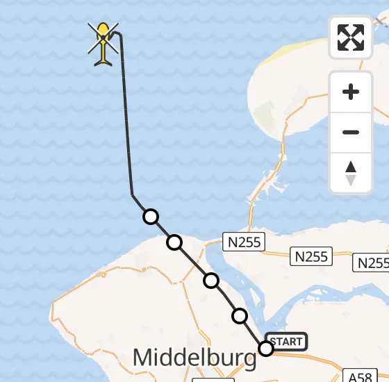 Vlucht Kustwachthelikopter PH-SAR van Vliegveld Midden-Zeeland naar  op maandag 6 januari 2025 10:13