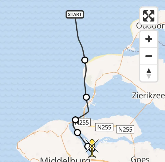 Vlucht Kustwachthelikopter PH-SAR van  naar Arnemuiden op maandag 6 januari 2025 11:26