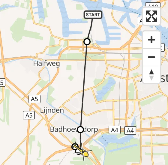 Vlucht Traumahelikopter PH-LLN van Amsterdam Heliport naar Badhoevedorp op maandag 6 januari 2025 13:23