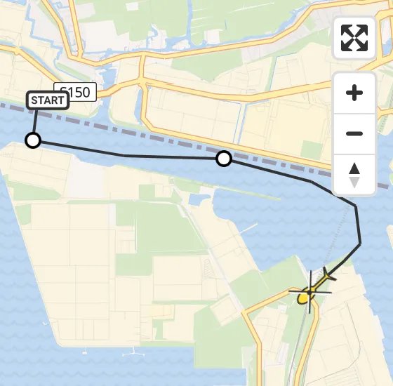 Vlucht Traumahelikopter PH-LLN van Westzaan naar Amsterdam Heliport op maandag 6 januari 2025 17:58