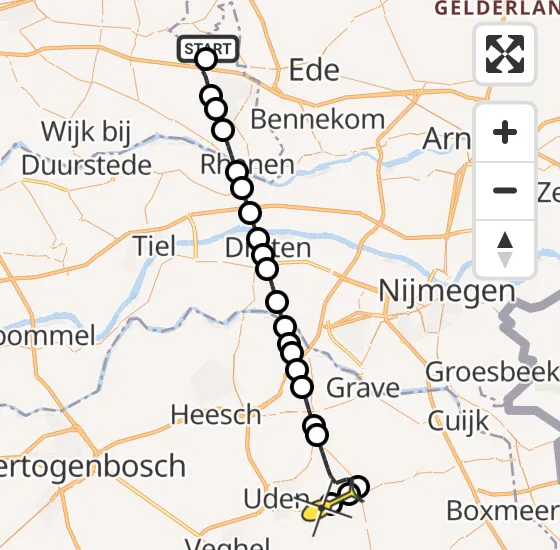 Vlucht Traumahelikopter PH-DOC van Renswoude naar Vliegbasis Volkel op maandag 6 januari 2025 18:28