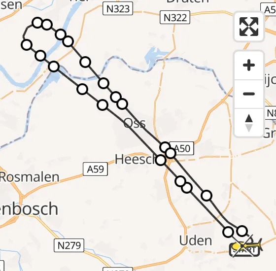 Vlucht Traumahelikopter PH-DOC van Vliegbasis Volkel naar Vliegbasis Volkel op maandag 6 januari 2025 22:09