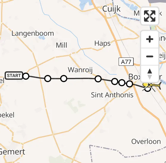 Vlucht Traumahelikopter PH-DOC van Vliegbasis Volkel naar Sambeek op maandag 6 januari 2025 23:08