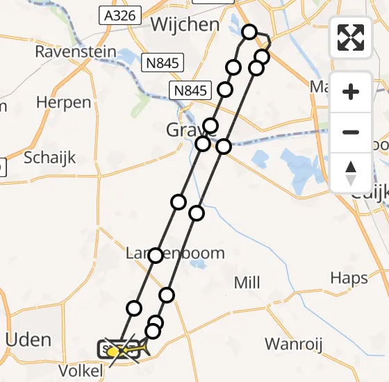 Vlucht Traumahelikopter PH-DOC van Vliegbasis Volkel naar Vliegbasis Volkel op dinsdag 7 januari 2025 9:36