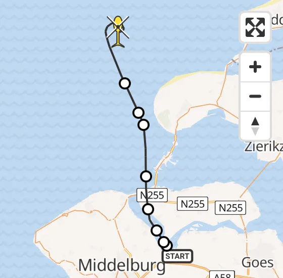 Vlucht Kustwachthelikopter PH-SAR van Vliegveld Midden-Zeeland naar  op dinsdag 7 januari 2025 10:22