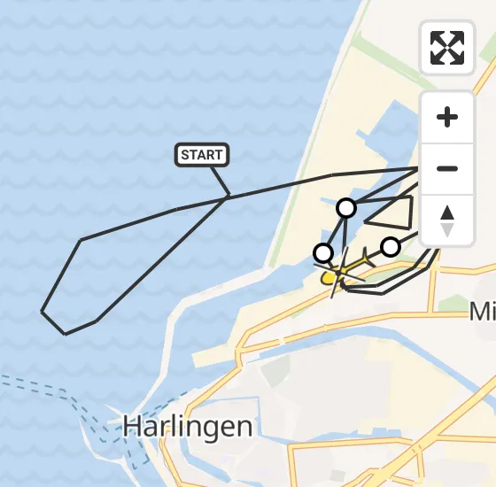 Vlucht Politiehelikopter PH-PXC van Harlingen naar Harlingen op dinsdag 7 januari 2025 11:04