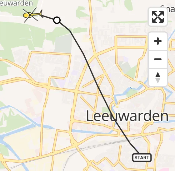 Vlucht Ambulancehelikopter PH-OOP van Leeuwarden naar Vliegbasis Leeuwarden op dinsdag 7 januari 2025 11:08