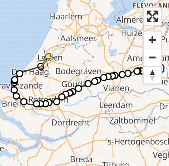 Vlucht Politiehelikopter PH-PXZ van Woudenberg naar Voorschoten op dinsdag 7 januari 2025 12:05