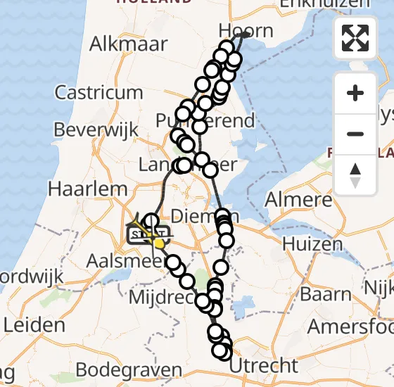 Vlucht Politiehelikopter PH-PXF van Schiphol naar Schiphol op dinsdag 7 januari 2025 12:14