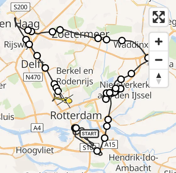 Vlucht Politiehelikopter PH-PXA van Rotterdam naar Rotterdam The Hague Airport op dinsdag 7 januari 2025 15:44