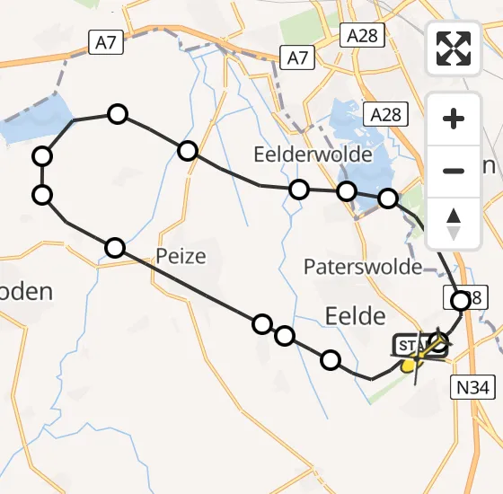 Vlucht Traumahelikopter PH-TTR van Groningen Airport Eelde naar Groningen Airport Eelde op dinsdag 7 januari 2025 18:27