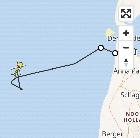 Vlucht Kustwachthelikopter PH-SAR van Vliegveld De Kooy naar  op dinsdag 7 januari 2025 18:51