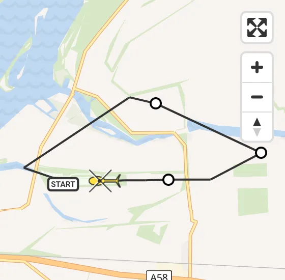 Vlucht Politiehelikopter PH-PXC van Vliegveld Midden-Zeeland naar Vliegveld Midden-Zeeland op dinsdag 7 januari 2025 19:43