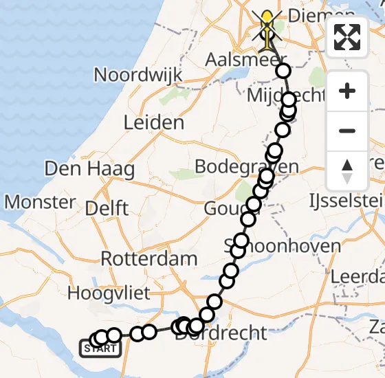 Vlucht Politiehelikopter PH-PXC van Zuid-Beijerland naar Schiphol op dinsdag 7 januari 2025 20:13