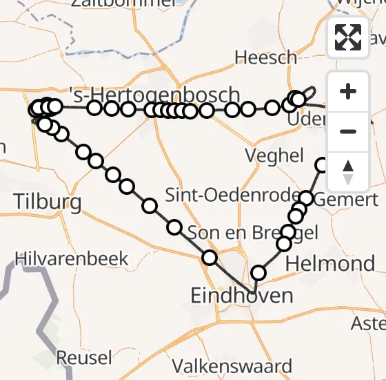 Vlucht Politiehelikopter PH-PXD van Vliegbasis Volkel naar Vliegbasis Volkel op dinsdag 7 januari 2025 20:56