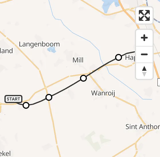 Vlucht Traumahelikopter PH-DOC van Vliegbasis Volkel naar Haps op dinsdag 7 januari 2025 22:20