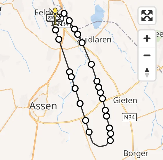 Vlucht Traumahelikopter PH-TTR van Groningen Airport Eelde naar Groningen Airport Eelde op woensdag 8 januari 2025 5:12