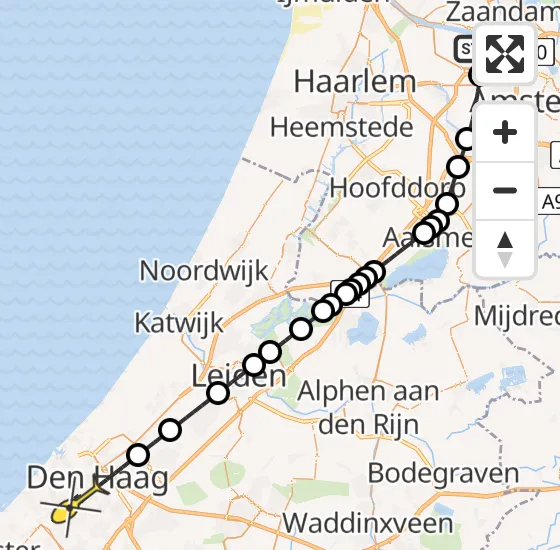 Vlucht Traumahelikopter PH-LLN van Amsterdam Heliport naar Den Haag op woensdag 8 januari 2025 7:23