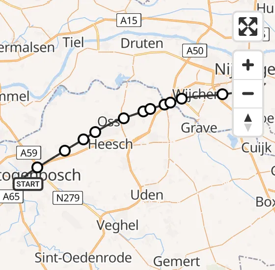 Vlucht Traumahelikopter PH-DOC van 's-Hertogenbosch naar Radboud Universitair Medisch Centrum op woensdag 8 januari 2025 10:15