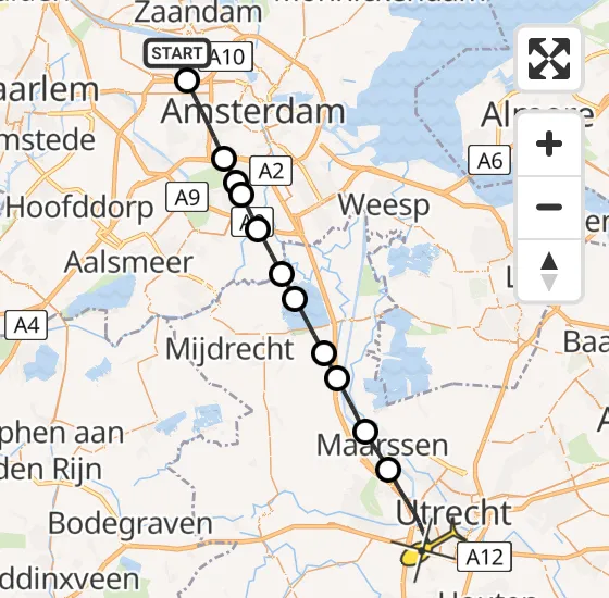 Vlucht Traumahelikopter PH-LLN van Amsterdam Heliport naar Utrecht op woensdag 8 januari 2025 13:23