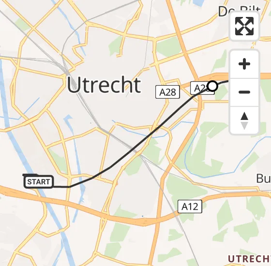 Vlucht Traumahelikopter PH-LLN van Utrecht naar Universitair Medisch Centrum Utrecht op woensdag 8 januari 2025 13:58