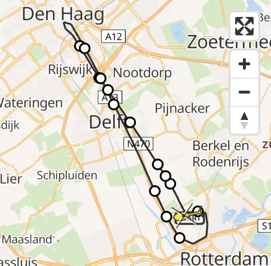 Vlucht Traumahelikopter PH-UMC van Rotterdam The Hague Airport naar Rotterdam The Hague Airport op woensdag 8 januari 2025 14:03