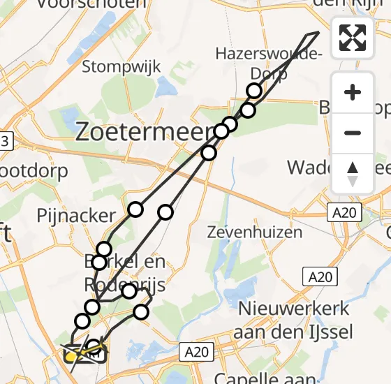 Vlucht Traumahelikopter PH-UMC van Rotterdam The Hague Airport naar Rotterdam The Hague Airport op woensdag 8 januari 2025 14:38