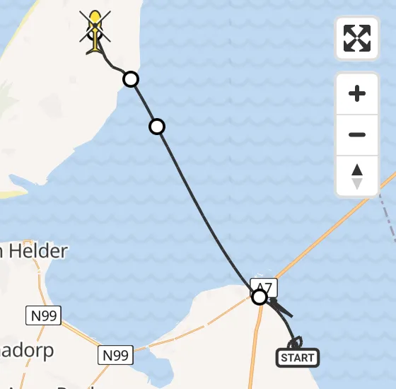 Vlucht Politiehelikopter PH-PXF van Wieringerwerf naar Texel International Airport op woensdag 8 januari 2025 15:38