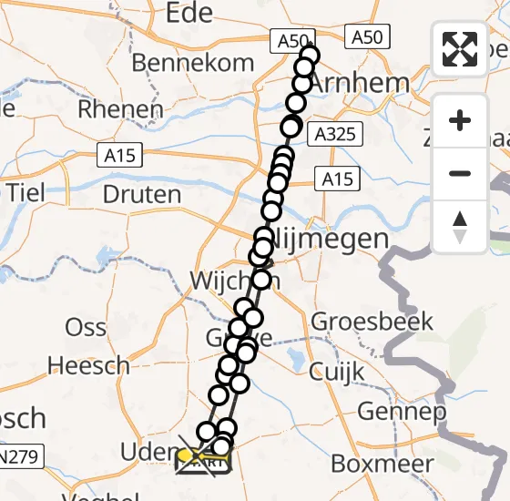 Vlucht Traumahelikopter PH-DOC van Vliegbasis Volkel naar Vliegbasis Volkel op woensdag 8 januari 2025 15:51