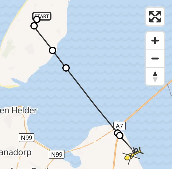 Vlucht Politiehelikopter PH-PXF van Texel International Airport naar Wieringerwerf op woensdag 8 januari 2025 18:32