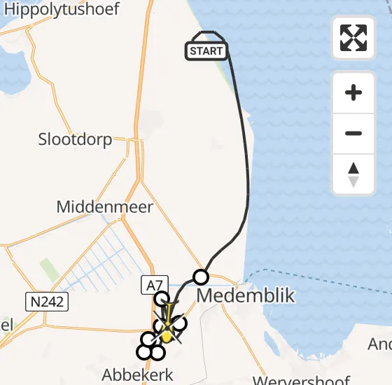 Vlucht Politiehelikopter PH-PXF van Wieringerwerf naar Middenmeer op woensdag 8 januari 2025 19:22